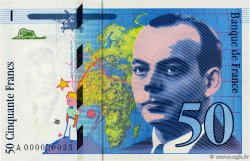 50 Francs SAINT-EXUPÉRY Petit numéro FRANKREICH  1992 F.72.01aA