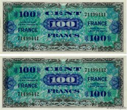 100 Francs FRANCE Consécutifs FRANCIA  1945 VF.25.01 AU
