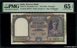 10 Rupees INDIEN
  1943 P.024 ST