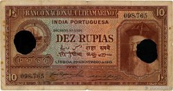10 Rupias Annulé INDE PORTUGAISE  1945 P.36  B+