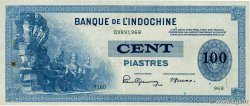 100 Piastres FRENCH INDOCHINA  1945 P.078a VF