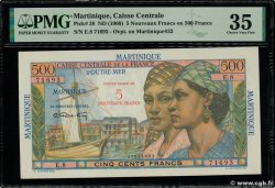 5 NF sur 500 Francs Pointe à pitre MARTINIQUE  1960 P.38 MBC+