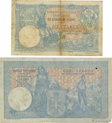 10 et 100 Dinara Lot SERBIE  1893 P.10a et P.12a TB