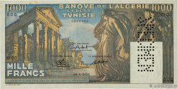 1000 Francs Spécimen TUNISIA  1950 P.29s XF-