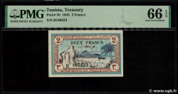 2 Francs TUNISIA  1943 P.56 FDC