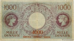 4000 Kronen sur 1000 DInara Faux YOUGOSLAVIE  1919 P.020x TB+