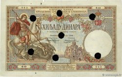 1000 Dinara Annulé YUGOSLAVIA  1920 P.023x BB