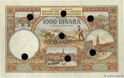 1000 Dinara Annulé YOUGOSLAVIE  1920 P.023x TTB