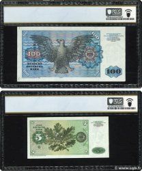 5 et 100 Deutsche Mark Lot ALLEMAGNE FÉDÉRALE  1980 P.30b et P.34d pr.NEUF