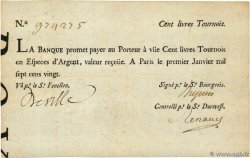 100 Livres Tournois typographié FRANCE  1720 Dor.26 TTB+