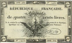 400 Livres FRANCE  1792 Ass.38a XF-