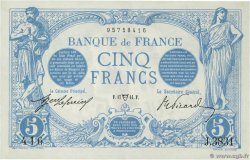 5 Francs BLEU FRANCIA  1914 F.02.22 SPL+