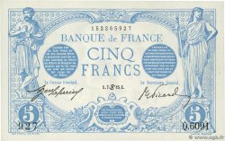 5 Francs BLEU FRANCIA  1915 F.02.28 AU