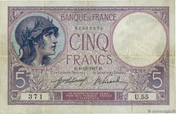 5 Francs FEMME CASQUÉE FRANCE  1917 F.03.01 VF-