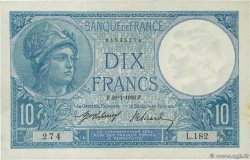 10 Francs MINERVE FRANCIA  1916 F.06.01 SPL