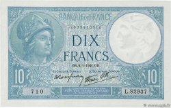 10 Francs MINERVE modifié FRANCE  1941 F.07.26 AU+