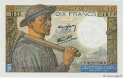 10 Francs MINEUR FRANCIA  1942 F.08.06 FDC