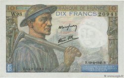 10 Francs MINEUR FRANCIA  1945 F.08.13 q.AU