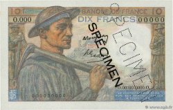 10 Francs MINEUR Spécimen FRANCIA  1947 F.08.18Spn FDC