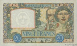 20 Francs TRAVAIL ET SCIENCE FRANCIA  1940 F.12.07 EBC