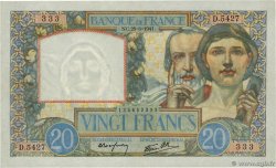 20 Francs TRAVAIL ET SCIENCE Numéro spécial FRANCE  1941 F.12.17 SUP