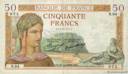 50 Francs CÉRÈS FRANKREICH  1934 F.17.02 fVZ