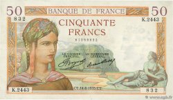 50 Francs CÉRÈS FRANCIA  1935 F.17.14 SPL