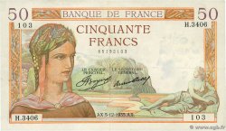 50 Francs CÉRÈS FRANCIA  1935 F.17.20 EBC