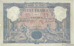 100 Francs BLEU ET ROSE FRANCIA  1907 F.21.22 MB