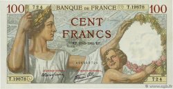 100 Francs SULLY FRANCE  1941 F.26.48 UNC