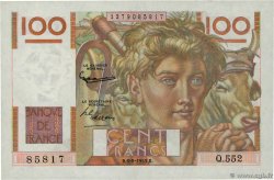 100 Francs JEUNE PAYSAN filigrane inversé FRANKREICH  1952 F.28bis.02 fST