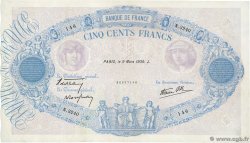 500 Francs BLEU ET ROSE modifié FRANCE  1939 F.31.26 VF+