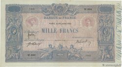 1000 Francs BLEU ET ROSE FRANCIA  1914 F.36.28 q.BB