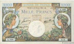 1000 Francs COMMERCE ET INDUSTRIE FRANCE  1941 F.39.04 XF