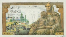 1000 Francs DÉESSE DÉMÉTER Numéro spécial FRANCIA  1942 F.40.08 q.FDC