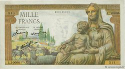 1000 Francs DÉESSE DÉMÉTER FRANCIA  1943 F.40.40 EBC