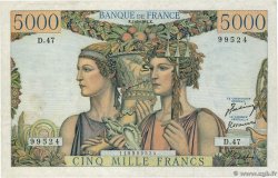 5000 Francs TERRE ET MER FRANCE  1951 F.48.03 VF