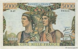 5000 Francs TERRE ET MER FRANCIA  1951 F.48.03 MBC