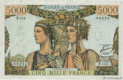 5000 Francs TERRE ET MER FRANKREICH  1952 F.48.07 VZ