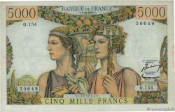 5000 Francs TERRE ET MER FRANCIA  1956 F.48.12 MBC+