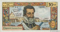 50 Nouveaux Francs HENRI IV FRANCE  1959 F.58.01 TTB