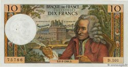 10 Francs VOLTAIRE FRANCE  1964 F.62.10 XF