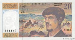 20 Francs DEBUSSY à fil de sécurité Fauté FRANCE  1990 F.66bis.01 UNC-