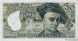 50 Francs QUENTIN DE LA TOUR Petit numéro FRANCIA  1979 F.67.05A17 SC+