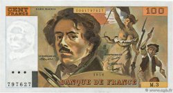 100 Francs DELACROIX modifié FRANCE  1978 F.69.01b UNC-