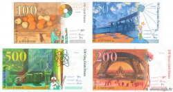 50 à 500 Francs dernière gamme Lot FRANCIA  1998 F.73 à 76 FDC