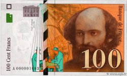 100 Francs CÉZANNE Petit numéro FRANCE  1997 F.74.01A UNC