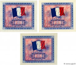 2 à 10 Francs DRAPEAU Lot FRANCE  1944 VF.16/17/18.01 UNC