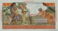 5000 Francs Schoelcher Spécimen GUADELOUPE  1952 P.38s fST+