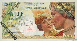 20 NF sur 1000 Francs Union Française Spécimen SAINT-PIERRE UND MIQUELON  1960 P.34s fST